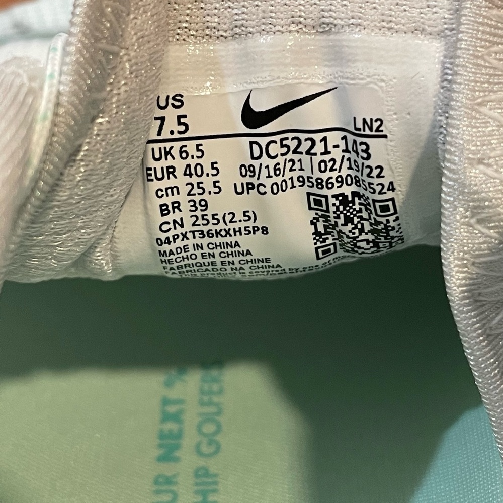 Nike Air Zoom Infinity Tour NEXT% ‘Mint Foam’ (size mens 7.5/wmns 9) - Picture 5 of 7